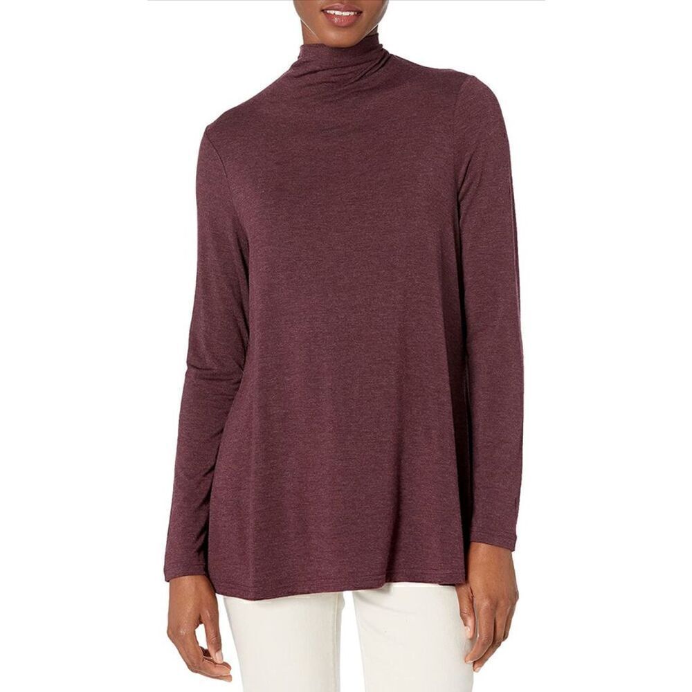 NWT! Daily Ritual Purple Heather Mock Neck Long Sleeve Top Small
